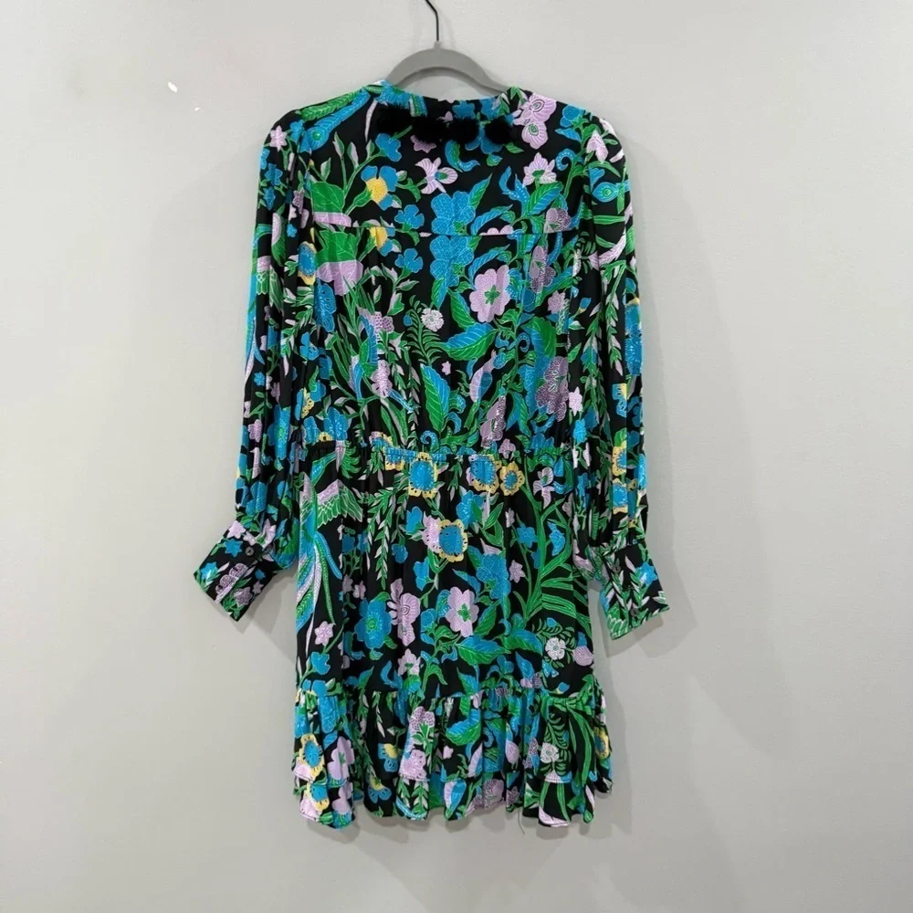 Figue Dress Ella Tassel Tiered Ruffle Mini in Floral Birdsong Print
